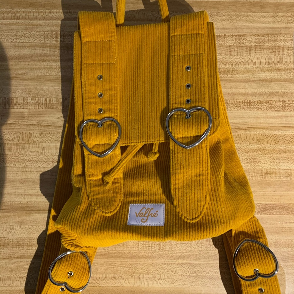 Mustard Yellow Corduroy Backpack- Valfré